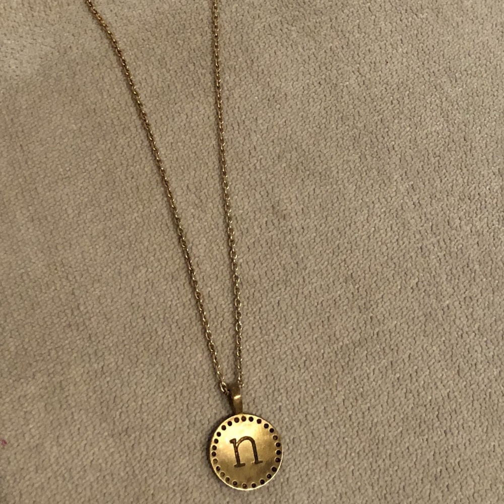 ‘N’ pendant necklace (sterling silver)